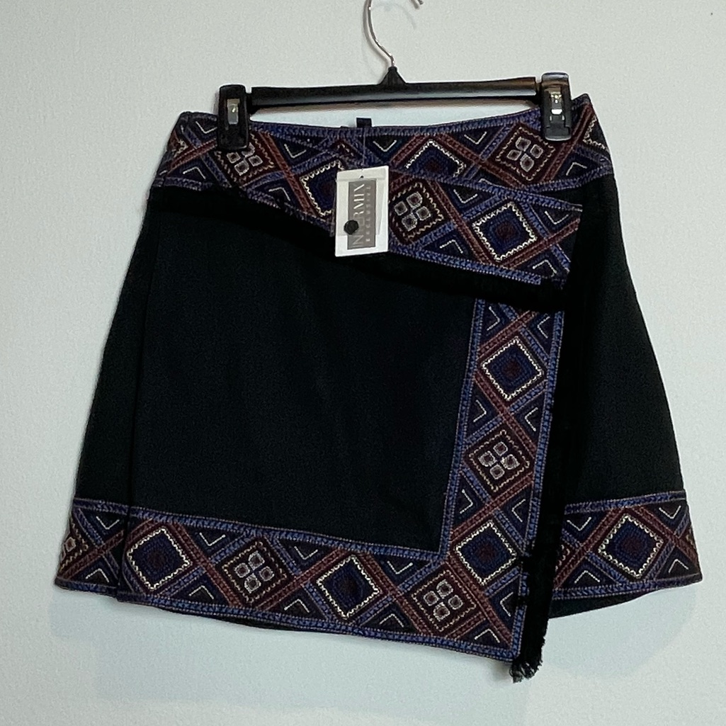 Intermix Mini Skirt Embroidered Piper Fringe